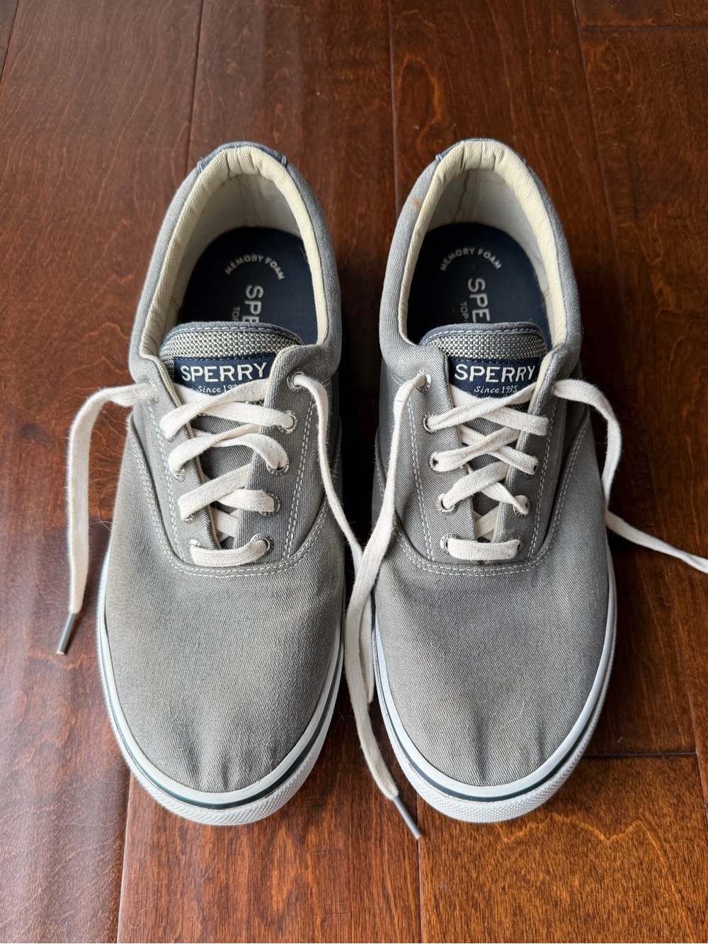 Sperry Men's Gray Canvas Lace-Up Sneakers
